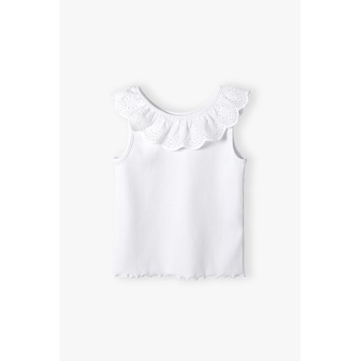 Dzianinowa biała bluzka z falbanką - Max&Mia ze sklepu 5.10.15 w kategorii Bluzki dziewczęce - zdjęcie 173118389