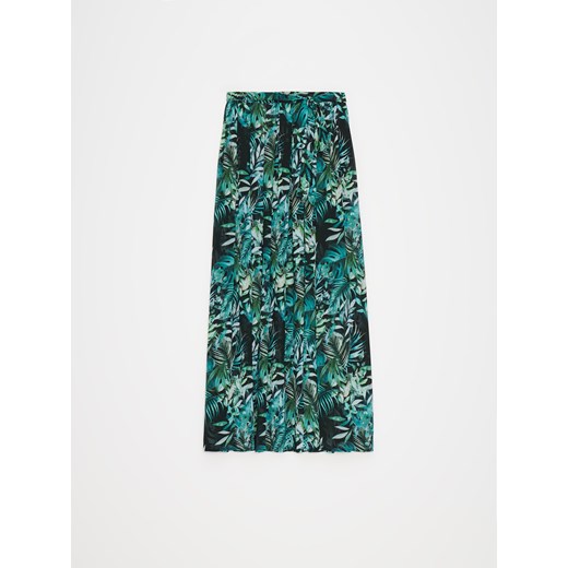 Mohito - Spódnica maxi w roślinny print - czarny Mohito 34 Mohito