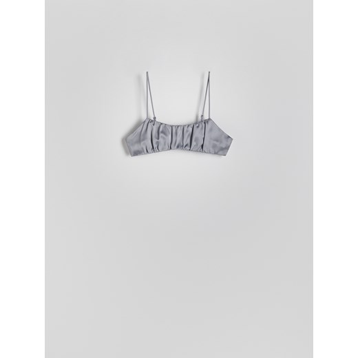 Reserved - Satynowy top bralette - szary Reserved S Reserved
