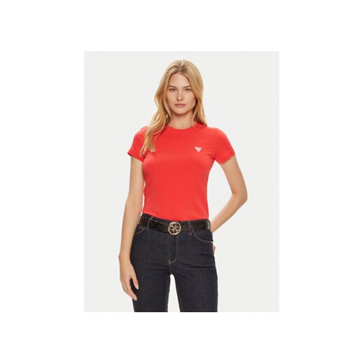 Guess T-Shirt W2YI44 J1314 Czerwony Slim Fit ze sklepu MODIVO w kategorii Bluzki damskie - zdjęcie 173119825