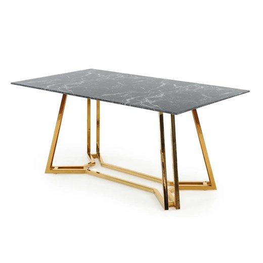Szklany prostokątny stół glamour z marmurkowym blatem -  Wesper Elior One Size Edinos.pl