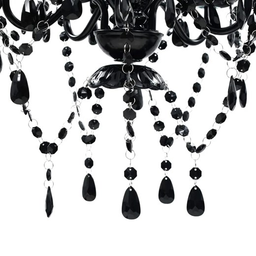 Czarny klasyczny żyrandol świecznikowy do salonu - E959-Rokis Lumes One Size Edinos.pl