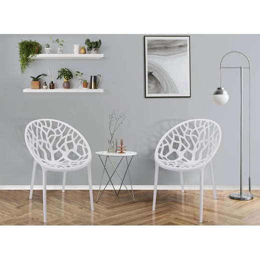 Białe ażurowe krzesło nowoczesne - Moso Elior One Size Edinos.pl