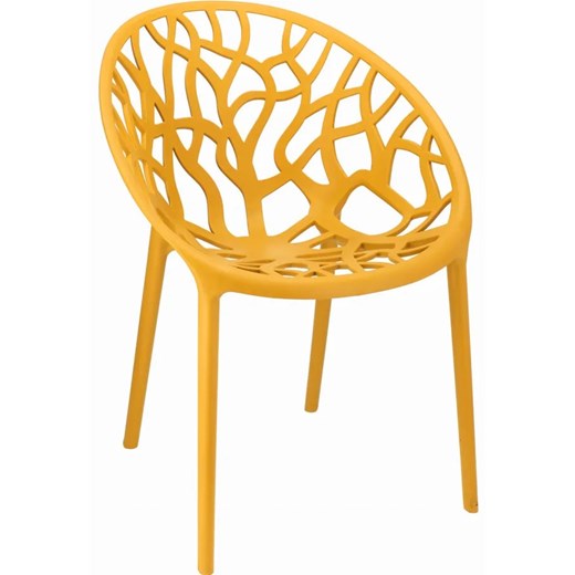 Krzesło tarasowe z ażurowym siedziskiem ciemny żółty - Moso Elior One Size Edinos.pl