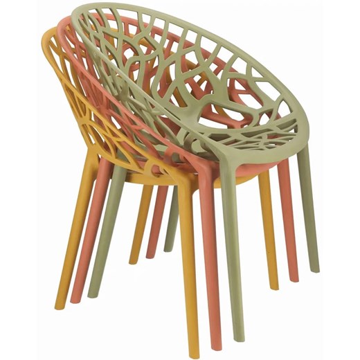 Jasnoczerwone ażurowe krzesło w stylu nowoczesnym - Moso Elior One Size Edinos.pl
