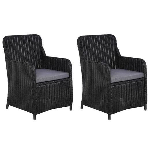 Fotele polirattanowe ogrodowe Grafton 2 szt - czarne ze sklepu Edinos.pl w kategorii Fotele ogrodowe - zdjęcie 173121927