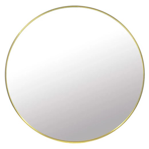 Złote okrągłe metalowe lustro 80 cm - Pireo ze sklepu Edinos.pl w kategorii Lustra - zdjęcie 173121997