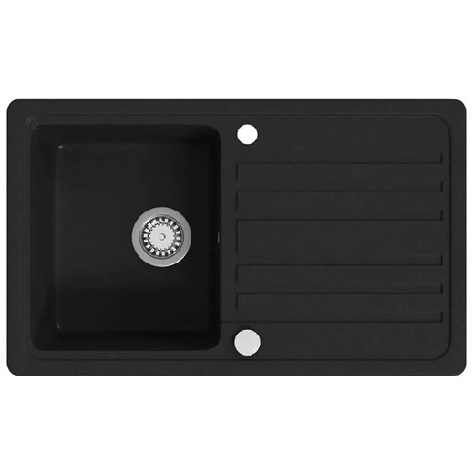 Czarny granitowy zlew z ociekaczem - Zintex Elior One Size Edinos.pl