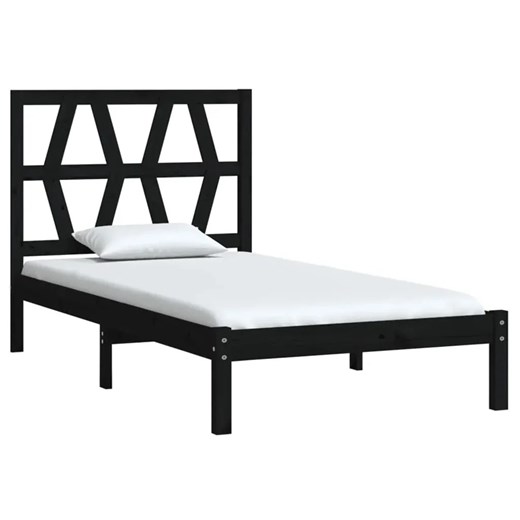 Czarne sosnowe łóżko jednoosobowe 90x200 - Yoko 3X Elior One Size Edinos.pl