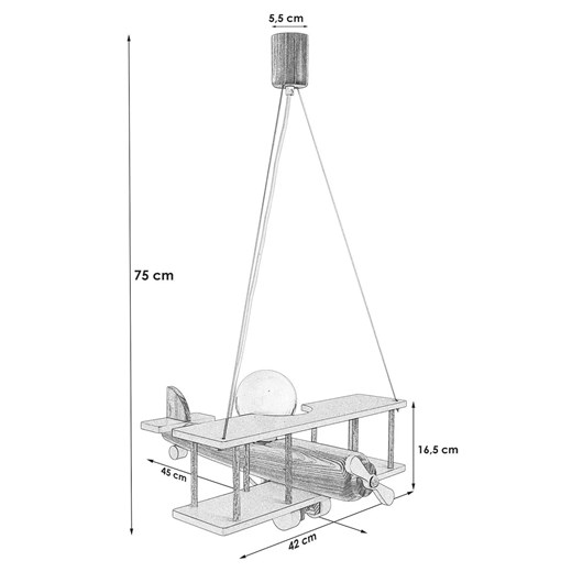 Niebieski żyrandol dla dzieci samolot - S198-Frela Lumes One Size Edinos.pl