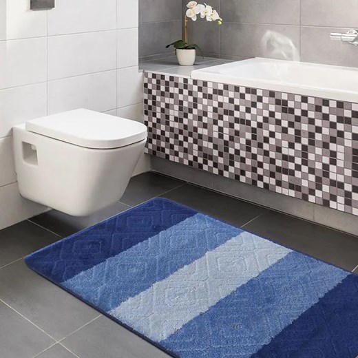 Niebieskie nowoczesne dywaniki do łazienki - Herion 3X Profeos One Size Edinos.pl