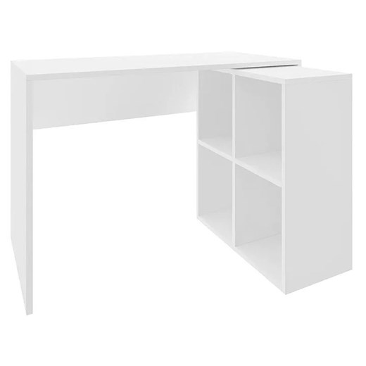 Białe narożne biurko komputerowe z regałem - Ribon Elior One Size Edinos.pl