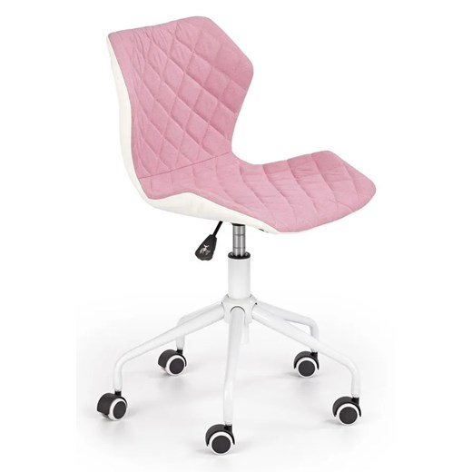 Różowy młodzieżowy fotel do biurka pikowany - Kartex 3X Elior One Size Edinos.pl
