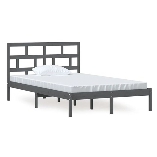 Szare łóżko z litego drewna 120x200 - Bente 4X Elior One Size Edinos.pl