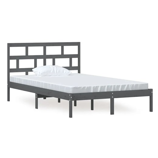 Szare łóżko z litego drewna 120x200 - Adia 4X ze sklepu Edinos.pl w kategorii Łóżka i materace - zdjęcie 173122695