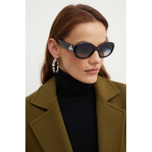 Vivienne Westwood okulary przeciwsłoneczne damskie kolor czarny VW505100153 ze sklepu ANSWEAR.com w kategorii Okulary przeciwsłoneczne damskie - zdjęcie 173122737