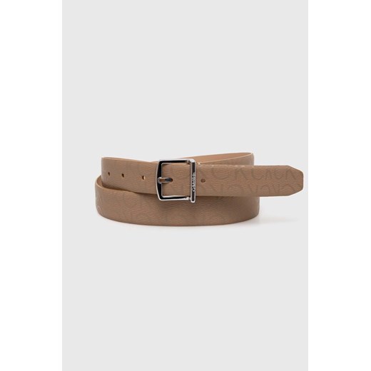 Calvin Klein pasek damski kolor beżowy K60K612217 ze sklepu ANSWEAR.com w kategorii Paski damskie - zdjęcie 173122958
