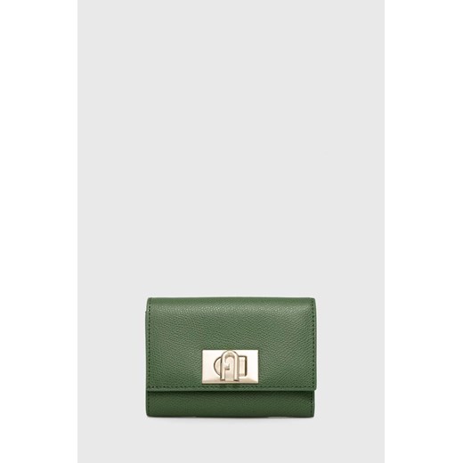 Furla portfel skórzany damski kolor zielony WP00225 ARE000 2813S ze sklepu ANSWEAR.com w kategorii Portfele damskie - zdjęcie 173123015