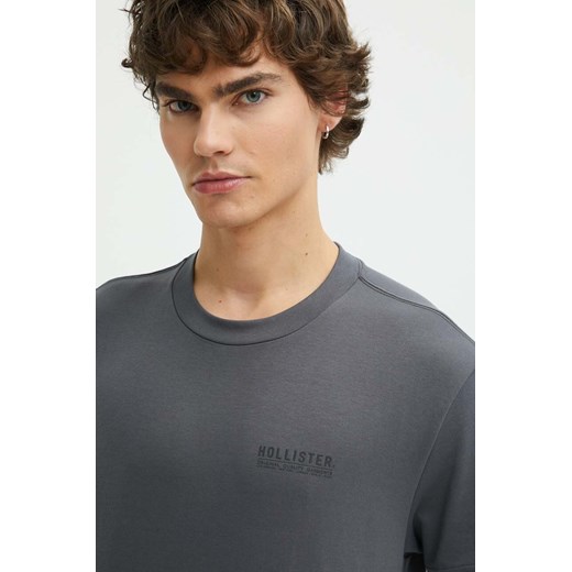 Hollister Co. t-shirt męski kolor szary gładki Hollister Co. S ANSWEAR.com