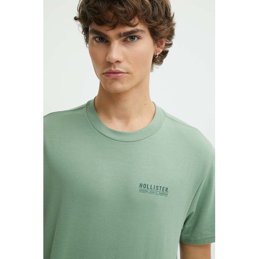 Hollister Co. t-shirt męski kolor zielony z nadrukiem Hollister Co. XL ANSWEAR.com