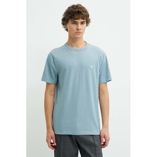 Abercrombie &amp; Fitch t-shirt męski kolor niebieski gładki KI124-4099-210 ze sklepu ANSWEAR.com w kategorii T-shirty męskie - zdjęcie 173123429