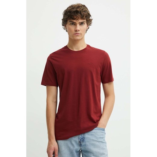 Hollister Co. t-shirt bawełniany męski kolor bordowy gładki KI324-4089 ze sklepu ANSWEAR.com w kategorii T-shirty męskie - zdjęcie 173123439