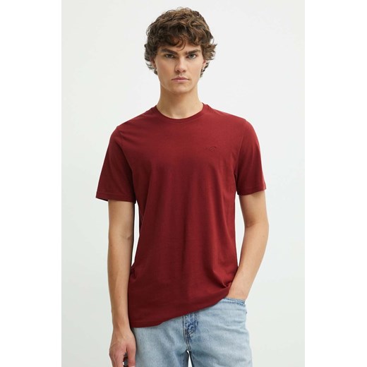 Hollister Co. t-shirt bawełniany męski kolor bordowy gładki KI324-4089 Hollister Co. XL ANSWEAR.com