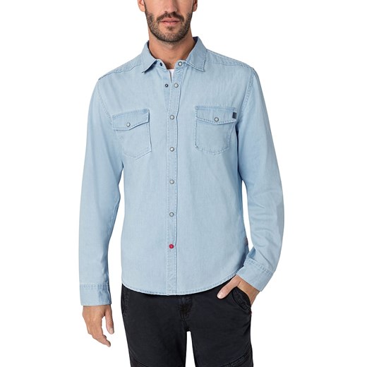 Timezone Koszula dżinsowa - Slim fit - w kolorze błękitnym ze sklepu Limango Polska w kategorii Koszule męskie - zdjęcie 173124518
