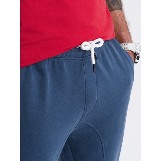 Spodnie męskie dresowe typu jogger - granatowe V4 OM-PABS-0173 M ombre
