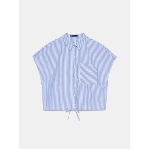 Mohito - Wzorzysta koszula z wiązaniem - błękitny ze sklepu Mohito w kategorii Koszule damskie - zdjęcie 173125529