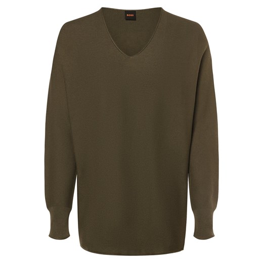 BOSS Orange Sweter damski - C_Feronessa Kobiety oliwkowy jednolity ze sklepu vangraaf w kategorii Swetry damskie - zdjęcie 173126936