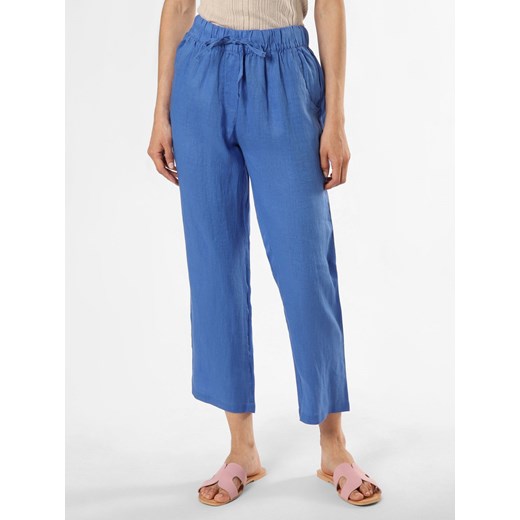 Marie Lund Lniane spodnie Kobiety len niebieski jednolity ze sklepu vangraaf w kategorii Spodnie damskie - zdjęcie 173126947