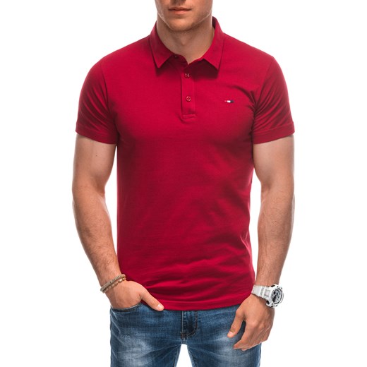Koszulka męska Polo bez nadruku 1940S - czerwona Edoti XL Edoti