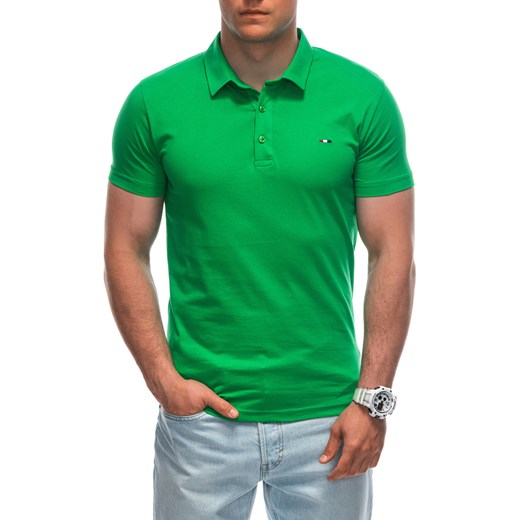 Koszulka męska Polo bez nadruku 1940S - zielona Edoti XL Edoti