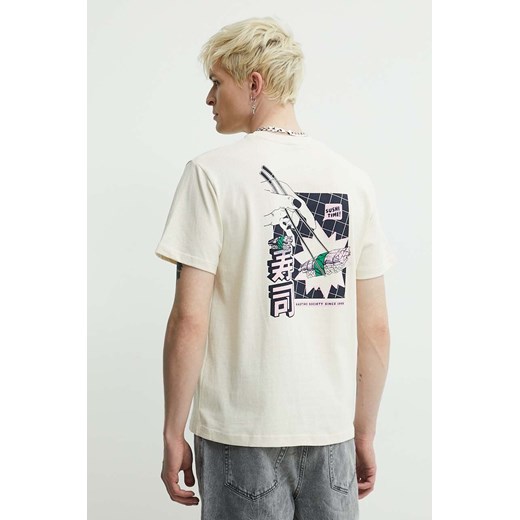 Kaotiko t-shirt bawełniany kolor beżowy z nadrukiem AN014-01S-G00 ze sklepu ANSWEAR.com w kategorii T-shirty męskie - zdjęcie 173133749