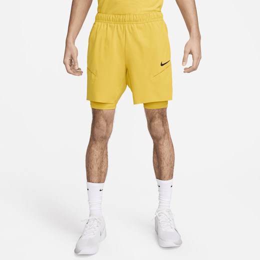 Spodenki męskie żółte Nike z tkaniny sportowe 