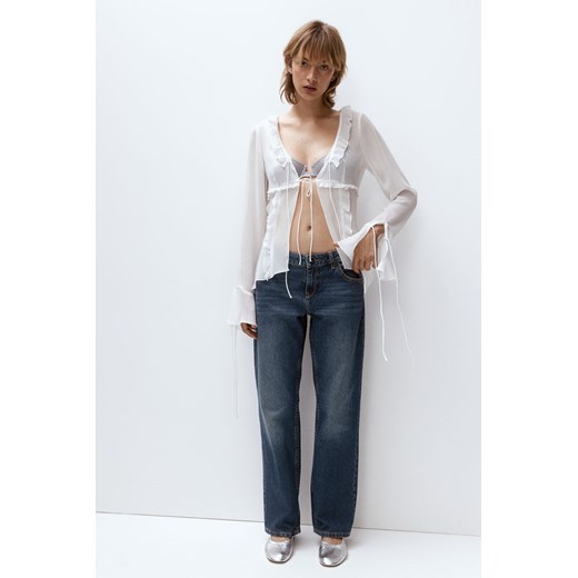 H & M - Straight Low Jeans - Niebieski ze sklepu H&M w kategorii Jeansy damskie - zdjęcie 173134816