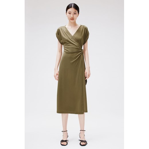 H & M - Kopertowa sukienka z dżerseju - Zielony ze sklepu H&M w kategorii Sukienki - zdjęcie 173134838