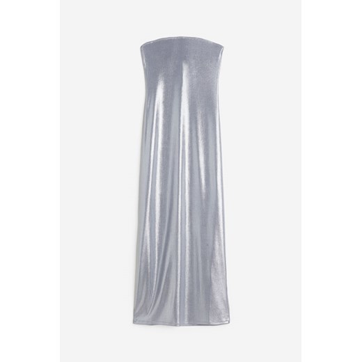 H & M - Sukienka bandeau o metalicznym połysku - Srebrny ze sklepu H&M w kategorii Sukienki - zdjęcie 173134955
