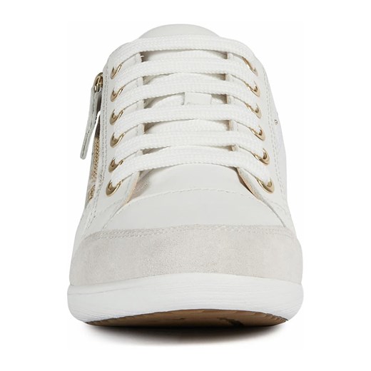 Buty sportowe damskie białe Geox sneakersy wiązane z tkaniny 