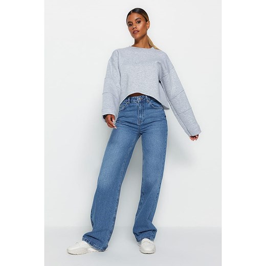 trendyol Dżinsy - Comfort fit - w kolorze niebieskim ze sklepu Limango Polska w kategorii Jeansy damskie - zdjęcie 173135669