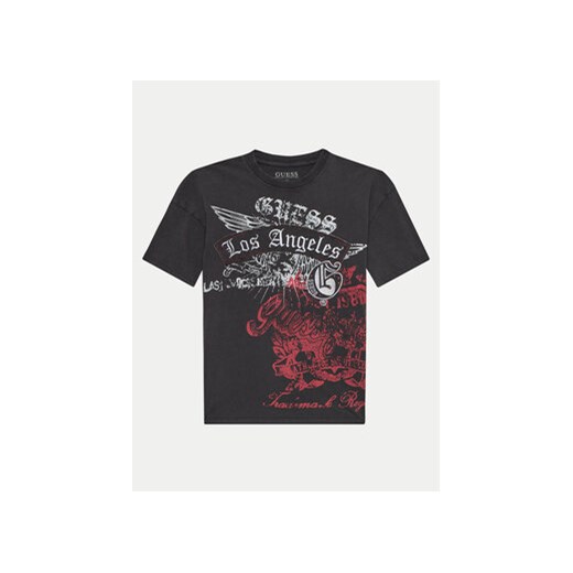 Guess T-Shirt L4YI53K 8HM4 Czarny Regular Fit ze sklepu MODIVO w kategorii T-shirty chłopięce - zdjęcie 173136617