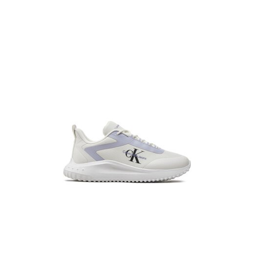 Calvin Klein Jeans Sneakersy Eva Runner Low Lace Mix Ml Wn YW0YW01442 Biały ze sklepu MODIVO w kategorii Buty sportowe damskie - zdjęcie 173136635
