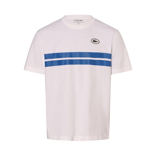 Lacoste Koszulka męska Mężczyźni Bawełna biały nadruk ze sklepu vangraaf w kategorii T-shirty męskie - zdjęcie 173137147