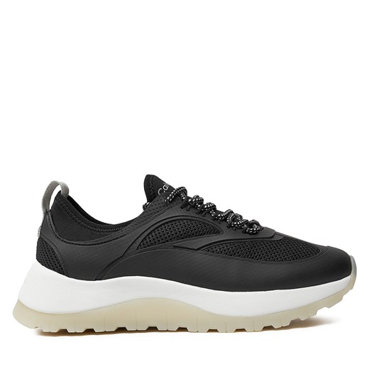 Calvin Klein buty sportowe damskie sneakersy na płaskiej podeszwie wiązane czarne