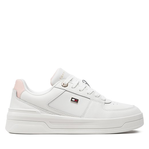 Sneakersy Tommy Hilfiger Flag Basket Sneaker FW0FW08081 Écru ze sklepu eobuwie.pl w kategorii Buty sportowe damskie - zdjęcie 173137709