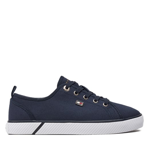 Tenisówki Tommy Hilfiger Vulc Canvas Sneaker FW0FW08063 Granatowy ze sklepu eobuwie.pl w kategorii Trampki damskie - zdjęcie 173137716