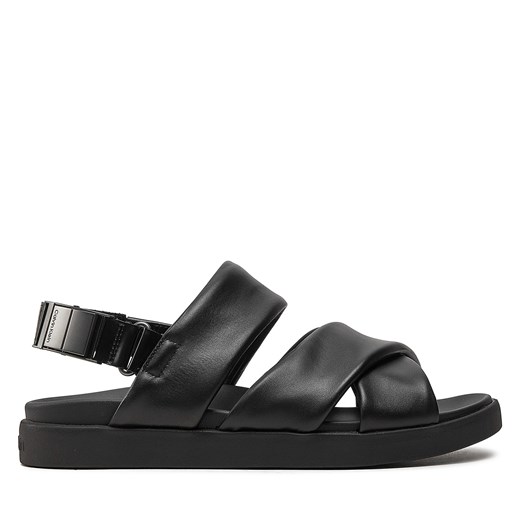 Sandały Calvin Klein Padded Criss Cross Sandal HM0HM01482 Czarny ze sklepu eobuwie.pl w kategorii Sandały męskie - zdjęcie 173137837