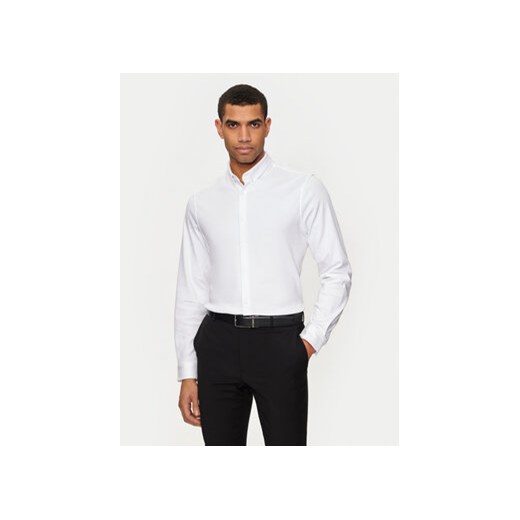 Calvin Klein Koszula K10K113339 Biały Slim Fit ze sklepu MODIVO w kategorii Koszule męskie - zdjęcie 173138357