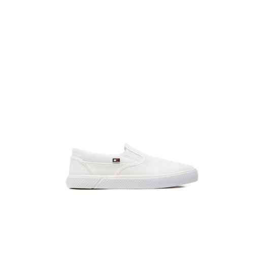 Tommy Hilfiger Tenisówki Vulc Canvas Slip-On Sneaker FW0FW08065 Biały ze sklepu MODIVO w kategorii Trampki damskie - zdjęcie 173138565